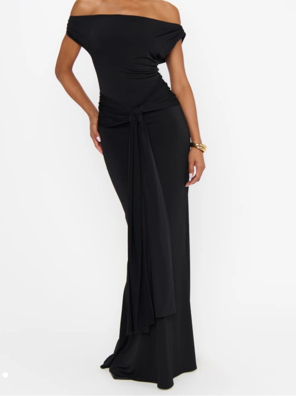 Winona Wrap Black Maxi Dress